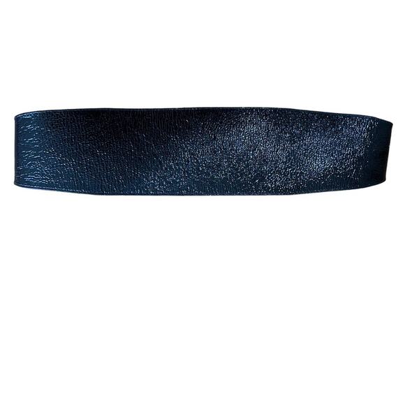 Another Line Inc Patent Leather Belt Womens Size Small Black Silver - Picture 2 of 3